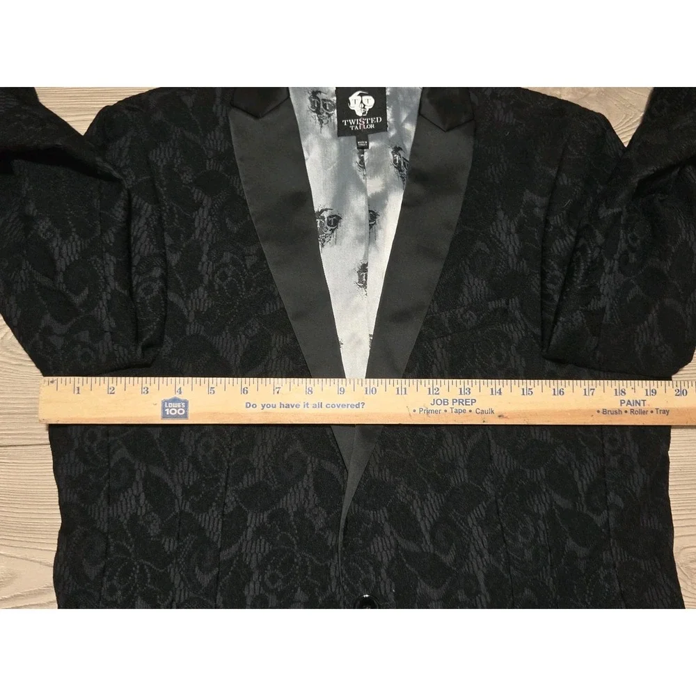 Twisted Tailor Suit Jacket Blazer Floral Mens Size 40 R Serde‎ Grey / Black